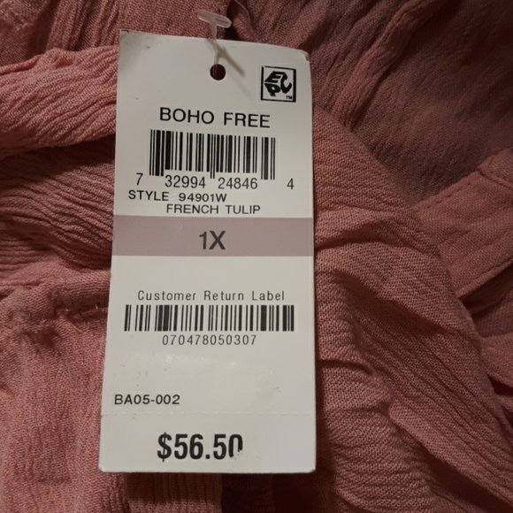 NWT STYLE & Co. Plus Size Boho Peasant Summer Top - Picture 10 of 10